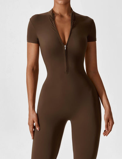 Damen Bodysuit Vollreißverschluss Nahtlos