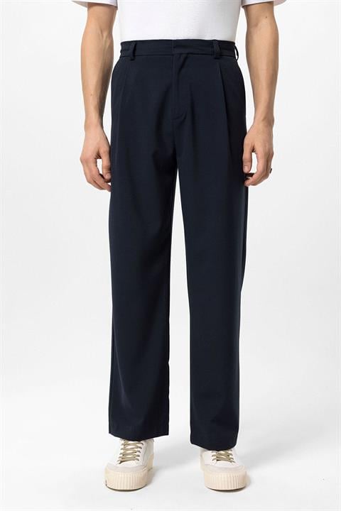 Herrenhose Slim Fit Marineblau Hochtailliert - Norvielle