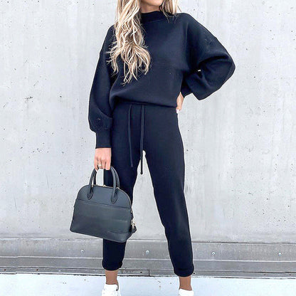 Malene Damen Loungewear Set Dunkelblau Zweiteiler
