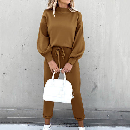 Malene Damen Loungewear Set Braun Zweiteiler
