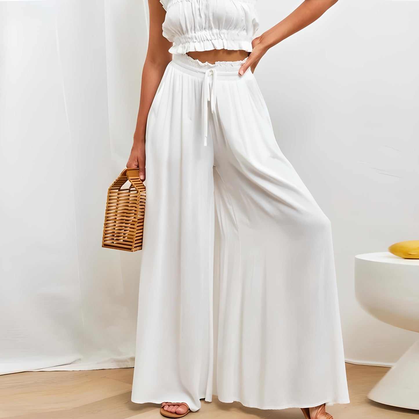 Damen Freizeithose Komfortabel Elegant Beige - Norvielle
