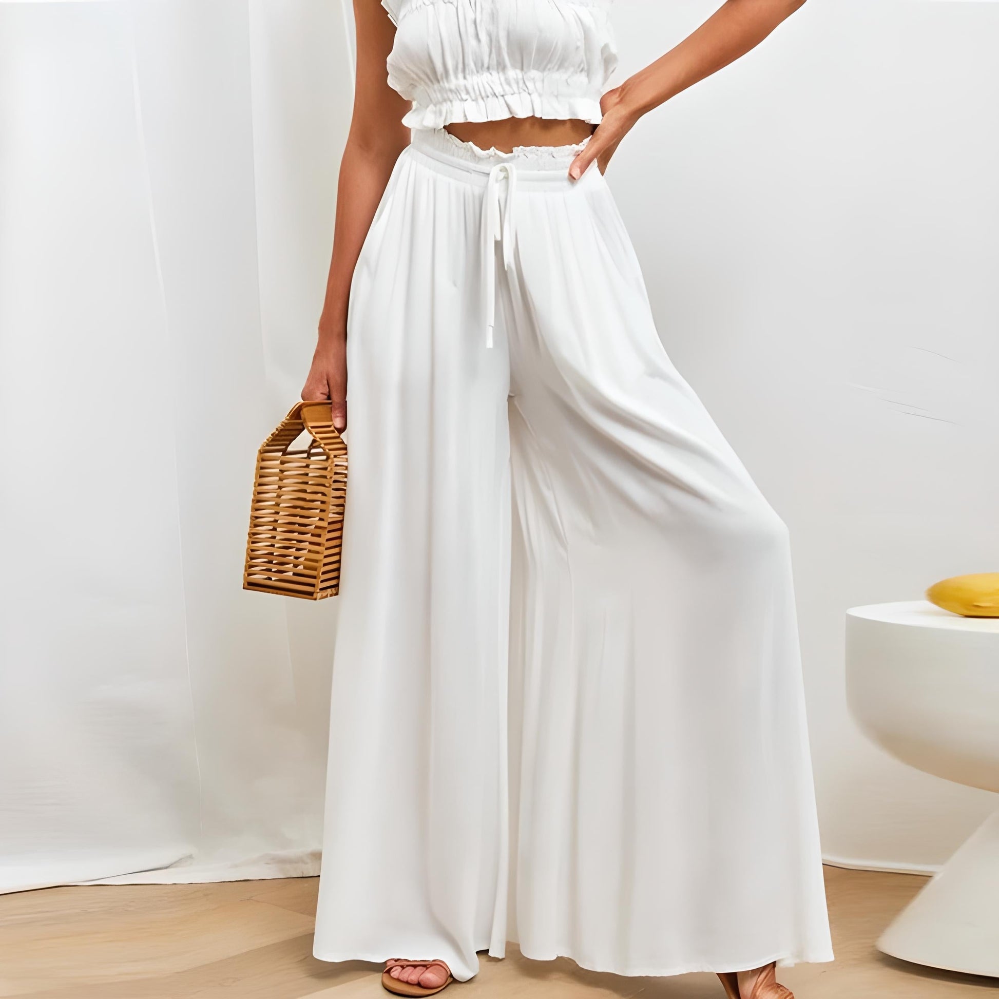 Damen Freizeithose Komfortabel Elegant Beige - Norvielle