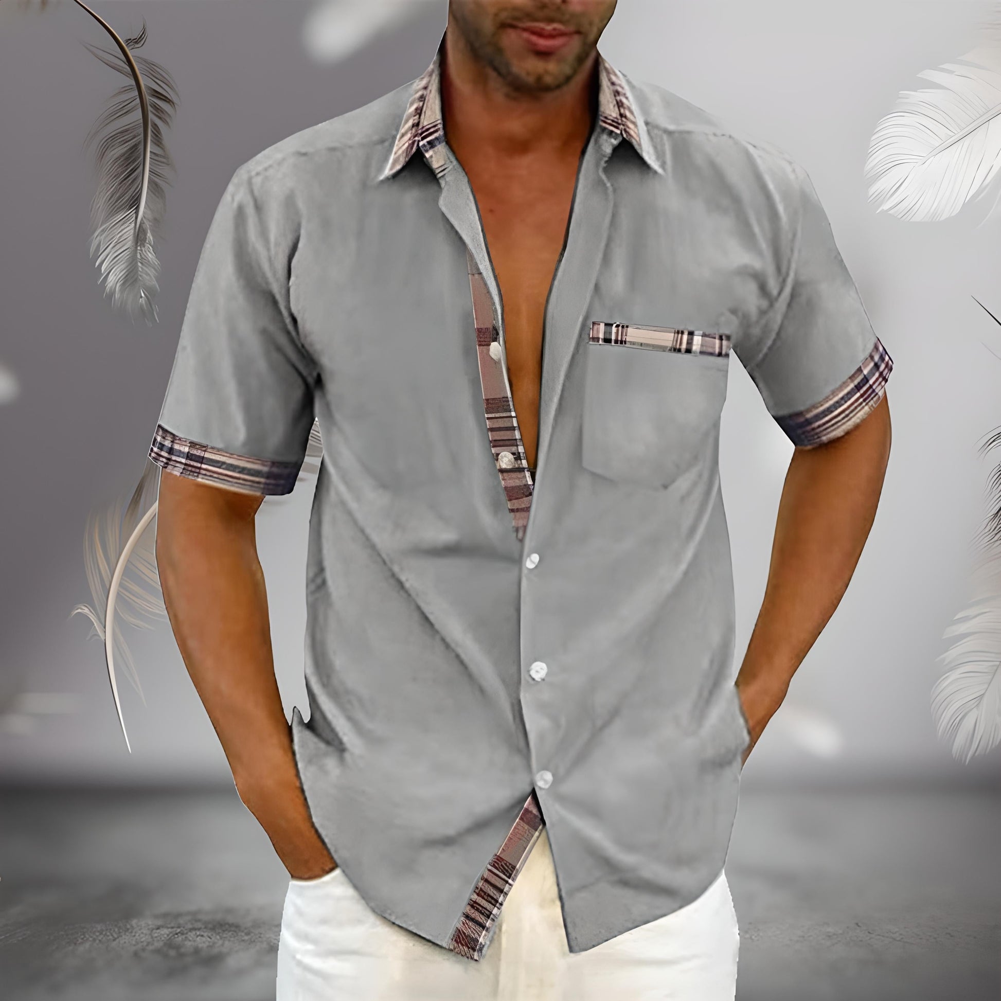 Herren Freizeithemd Leicht Modern Stylisch - Norvielle