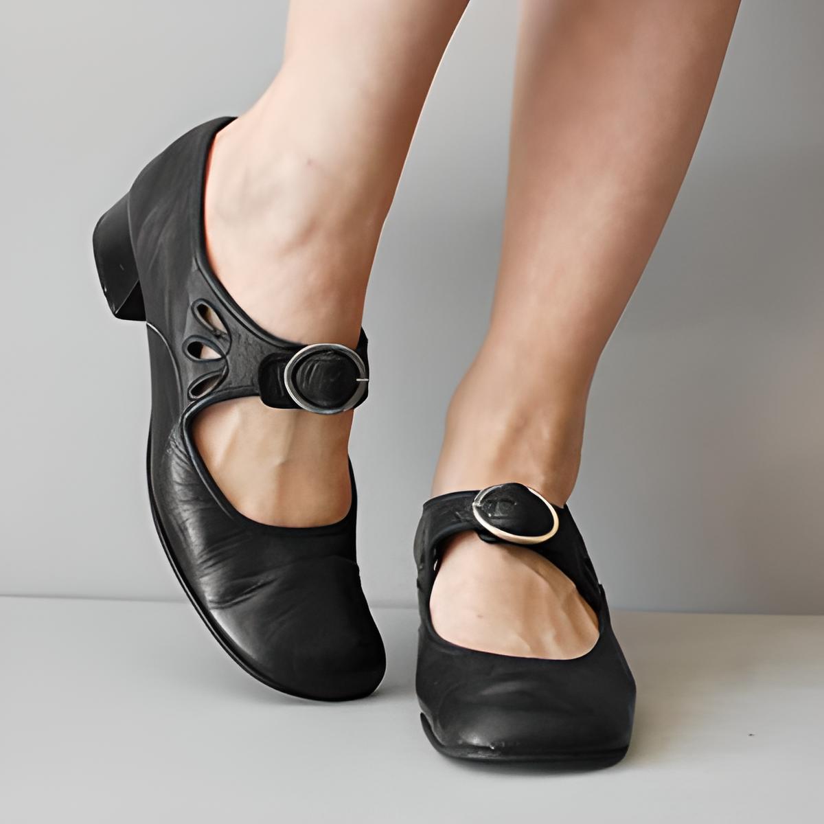 Damen Sandalen Leder Keilschnalle Sommer